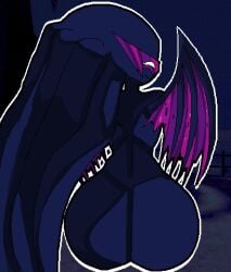 1girl 1girls ass_bigger_than_head big_ass butt demon_wings female female_focus huge_ass humanoid monster_girl oc original_character sitting tagme thighs ych ych_(character) ych_commission ykujo