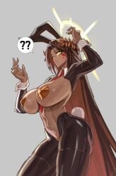 1girl ?? dark_skin fake_animal_ears fake_tail female god-emperor_of_mankind heresy human maebari pasties podobrick reverse_bunnysuit rule_63 warhammer_40k