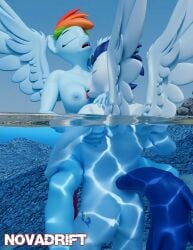 3d_(artwork) anthro anthrofied areola backsack balls barely_visible_genitalia big_breasts blender_(artwork) blender_cycles_(artwork) blue_body blue_fur breast_lick breast_play breasts butt cutie_mark digital_media_(artwork) duo equid equine feathered_wings feathers female friendship_is_magic fur genitals hair hasbro hi_res horse licking male male/female mammal multicolored_hair my_little_pony mythology nipples novadrift nude open_mouth penis pony rainbow_dash_(mlp) rainbow_hair simple_background skinny_dipping soarin_(mlp) tail text tongue tongue_out white_body white_fur wings wonderbolts_(mlp)