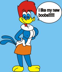 alternate_breast_size tagme the_woody_woodpecker_show winnie_woodpecker