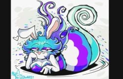 1girls anthro anto_the_clownest antotheclownest big_breasts blue_hair breasts busty clothed_clothing dress fangs fangs_out female female_focus female_only ghost ghost_girl half-closed_eyes mario_+_rabbids:_sparks_of_hope midnite_(mario_+_rabbids) rabbit rabbit_ears rabbit_girl smile solo tounge_out