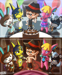 2020 animal_crossing animal_crossing_boy ankha anthro birthday black_eyes black_fur blue_eyes blue_fur blue_hair brown_fur brown_hair carmen_(animal_crossing) deer eyes fanart feline fuchsia_(animal_crossing) furry jackintaro nintendo orange_eyes pink_fur rabbit sex_toy squirrel tasha_(animal_crossing) underwear white_fur yellow_fur yellow_hair