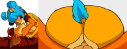 animated anthro bandicoot big_ass big_butt blue_hair crash_(series) fake_crash fakecrashxmegumi kissing megumi_bandicoot penetration red_hair