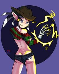 ass black_hair blue_eyes cosplay electricity halloween pinup scary shantae shellshoker77 smooth_skin zapple