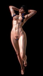 3d abs bayonetta bayonetta_(character) bayonetta_2 breasts lange1 lipstick