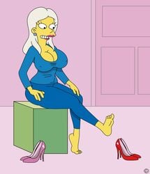 1girls ass blonde_hair breasts cleavage clothed clothes clothing curvaceous curvy curvy_body curvy_female curvy_figure female high_heels hips hourglass_figure large_breasts legs lips lipstick lower_body new-nano-b outfit red_lips red_lipstick the_atomettes the_simpsons thick_legs thick_thighs thighs upper_body voluptuous watermark wide_hips woman yellow_body yellow_skin