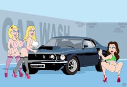 3girls adult_swim alternate_breast_size american_dad ass becky_arangino bimbo blonde_hair breasts car car_wash carwash cleavage cleavage_cutout clothed clothes clothing curvaceous curvy curvy_body curvy_female curvy_figure eyeshadow female francine_smith high_heels hips hoop_earrings hourglass_figure huge_breasts legs light-skinned_female light_skin lips lipstick lower_body makeup new-nano-b outfit platform_heels red_lips red_lipstick tanqueray thick_legs thick_thighs thighs thong thong_bikini upper_body voluptuous watermark wide_hips