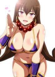 bikini brown_hair fate/grand_order fate_(series) hera_(hara0742) large_breasts long_hair nintendo purple_eyes tagme xuanzang_(fate)