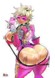 1girls alternate_version_available ass ass_tattoo big_ass big_breasts big_butt bimbo bimbofication blonde_hair boob_tattoo breasts chronal_accelerator ear_piercing earrings fake_nails female female_only ganguro gloves gyaru heart-shaped_pupils holding_object huge_ass huge_breasts jewelry large_ass large_breasts leopard_print long_fingernails long_nails makeup nipple_piercing nipple_ring nipple_rings oil oiled overwatch phone pink-tinted_eyewear rebis shiny_skin simple_background skin_tight solo solo_female tan tanline tanned tattoo thick_thighs thighs thong tinted_eyewear tracer visor white_background