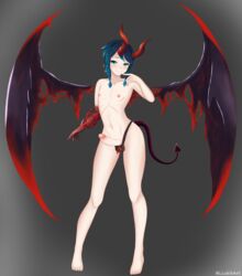 balls_in_panties big_penis black_panties demon femboy genshin_impact horns incubus llukik male male_only panties penis trap venti_(genshin_impact) wings