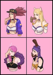 4boys 4girls ahri akali argskit athletic athletic_female balls bare_midriff bare_shoulders baseball_cap big_breasts blonde_hair blowjob breasts busty choker cleavage closed_eyes collar cropped_jacket cum cum_in_mouth cum_on_face cum_out_nose cumshot dark-skinned_male dark_skin deepthroat disembodied_penis earrings egirl ejaculation erect_penis erection evelynn eyeshadow fellatio female female_focus glans hourglass_figure interracial k/da_ahri k/da_akali k/da_evelynn k/da_kai'sa k/da_series kai'sa league_of_legends licking_penis lipstick lipstick_mark lipstick_on_balls lipstick_on_penis long_hair looking_at_viewer makeup male mascara mascara_tears oral oral_penetration oral_sex penis penis_on_face pink_lipstick purple_hair purple_lipstick sports_bra strapless strapless_leotard strapless_top strapless_topwear tagme testicles tied_hair tongue tongue_out tubetop veiny_penis