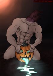 bara gay headless headless_horseman male male_only male_penetrating muscles peelintheorange pumpkin yaoi