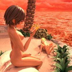 1futa black_hair blonde_hair blue_eyes casual cowgirl_position disney electronics female futa_on_female futanari gummiphone human kairi kingdom_hearts naked namine nipples nobody_(kingdom_hearts) outdoors pale_skin phone red_hair sitting smiling smiling_at_another square_enix story usbsantiago xion