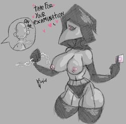 1boy 1boy1girl 1girls big_ass big_breasts big_butt big_nipples bondage condom cumlord cumlord_(artist) dominatrix fear female female_focus femdom heart heart-shaped_pupils heart_eyes horny just_coffee leash lingerie male no_bra plague_doctor rule_63 scp-049 scp_containment_breach scp_foundation sex sex_slave slave stockings taller_girl text