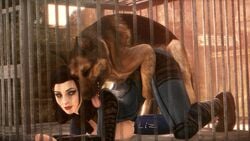 10_seconds 1animal 1boy 1girls 3d all_fours ambiguous_penetration animal_genitalia animal_penis animated bestiality big_breasts big_penis bioshock bioshock_infinite bouncing_breasts breast_press breasts burial_at_sea canid canine canine_on_human canine_penis clothing crossover dog doggy_style dogmeat domestic_dog duo elizabeth_comstock fallout female feral feral_dominating_female feral_on_female feral_on_human feral_penetrating from_behind from_behind_position german_shepherd human interspecies interspecies_sex jumpsuit large_breasts looking_pleasured male mounting noname55 pale_skin sex shorter_than_10_seconds smile solo_focus sound source_filmmaker uniform vault_suit video zoophilia