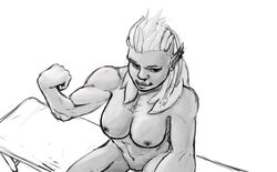 bench big_breasts blizzard_entertainment breasts ear_piercing facial_piercing female flexing flexing_bicep genitals granolapunch high-angle_view humanoid looking_at_viewer muscular muscular_female muscular_humanoid nose_piercing nose_ring nude orc orc_female piercing pussy selfie sitting smile solo video_games warcraft white_rose