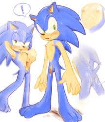 anthro anus ass balls barefoot blush bodily_fluids cum cum_in_ass cum_inside cum_on_chest cum_on_face eulipotyphlan genital_fluids genitals hedgehog magmarift male male_only mammal nipples nude penis solo sonic_(series) sonic_the_hedgehog sonic_the_hedgehog_(series) sweat