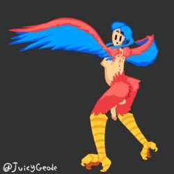 1:1 ambiguous_gender avian european_mythology futanari greek_mythology harpy harpy_(terraria) humanoid juicygeode monster_girl mythological_avian mythology solo terraria