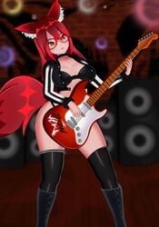 2d female female_only fox_ears glasses guitar light-skinned_female light_skin pale-skinned_female pale_skin red_hair solo their0njew vrchat