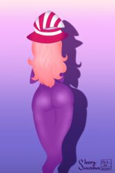 2020 2:3 absurd_res ass big_butt clothing curvaceous curvy_figure female full-length_portrait genitals hair hat headgear headwear hi_res humanoid long_hair mario_(series) nintendo paper_mario pattern_clothing pattern_hat pattern_headgear pattern_headwear pink_hair portrait purple_body purple_pussy purple_skin pussy rear_view shaded shadow shadow_siren signature sleepysuccubusstudios small_waist soft_shading solo striped_clothing striped_hat striped_headgear striped_headwear stripes video_games vivian_(paper_mario) voluptuous