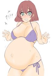 1girls big_breasts bikini breasts cleavage female female_only huge_belly large_breasts pregnant purinpaw ready_to_pop solo