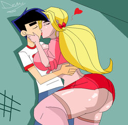 1boy 1girls ass big_ass big_breasts big_butt black_hair blonde_hair breasts bubble_ass bubble_butt bust busty cleavage commission crossover danny_fenton danny_phantom erotica_jones eye_mask eyes_closed female gigantic_breasts hero heroine hertion333 huge_breasts human humanoid kiss kissing large_breasts larger_female legs light-skinned_female light_skin marvel megabluex nickelodeon pixel_art red_lips shiny shiny_skin shorter_male size_difference smaller_male standing stripperella superheroine taller_female taller_girl thick thick_legs thick_thighs voluptuous