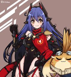 1boy 1girls android bangs breasts female gloves highleg highleg_leotard joints large_breasts leotard long_hair looking_at_viewer mecha_musume mochimochi_(xseynao) nintendo nopon orange_eyes poppi_(xenoblade) poppi_qtpi_(xenoblade) purple_hair robot_joints smile solo spoilers tora_(xenoblade) very_long_hair xenoblade_(series) xenoblade_chronicles_2