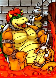 artist_request bowser color handjob koopa koopatrol male male_only mario_(series) multiple_males nintendo paper_mario straight_hair