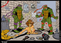 2008 akabur angry angry_face april_o'neil april_o'neil_(tmnt_1987) cum donatello female golden_shower human male mean michelangelo nonconsensual pee peeing piss pissing rat teenage_mutant_ninja_turtles tmnt_1987 urinating urine watersports what