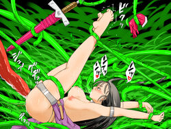 aira arms_above_head barefoot blood blush bondage bored bound bound_ankles bound_legs bound_wrists breasts chamber580 clenched_toes clothing dragon_quest dragon_quest_vii feet feet_up female female_warrior forced glove lactation legs_up long_hair monster nipples nude original penetration rape red_gloves red_legwear restrained sex sheathed_weapon shoes_removed small_breasts stripped stripped_naked sword tear tentacle tentacle_in_mouth tentacle_rape toe_curl toe_scrunch toes undressed vine_in_mouth vine_insertion vines weapon