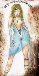 aishado female female_only galadriel lord_of_the_rings nipples rough_sketch tagme