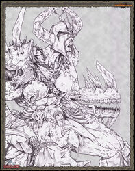 1futa chaos_(warhammer) chaos_cultist curved_penis demon_cock erection futanari helmet horned_helmet humanoid hybrid_penis j_a_connolly monochrome muscles penis slaves_to_darkness veiny_penis warhammer_(franchise) warhammer_fantasy