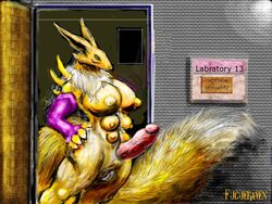 1futa digimon fugueraven futanari intersex renamon solo_futa tagme