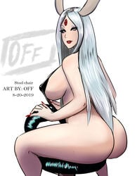 10s 1girls 2019 3_eyes ass big_ass big_breasts breasts chair dated erect_nipples female female_only heavenly_butts horns lipstick long_fingernails long_hair looking_at_viewer makeup multi_eye nail_polish naruto naruto_(series) naruto_shippuden nipples off_(artist) on_chair otsutsuki_kaguya red_eye rinne_sharingan sideboob sitting sling_bikini smile swimsuit violet_eyes