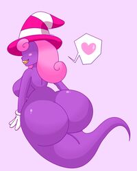 1girl ass big_ass bubble_ass bubble_butt daisy-pink71 female female_focus female_only ghost ghost_girl huge_ass large_ass lipstick mario_(series) nintendo no_eyes paper_mario round_ass seductive_smile smile thick thick_ass trans_woman trans_woman_(lore) vivian_(paper_mario) witch_hat