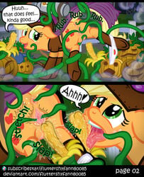 aj_and_cursed_pumpkins anus apple applejack_(mlp) ass clothing comic crotchboobs english_text equid equine female fluttershyfann80085 food footwear forced freckles friendship_is_magic fruit genitals halloween hasbro holidays horse mammal mouth_hold my_little_pony nipples nude panties plant pony pumpkin pussy rape socks solo spread_pussy spreading tentacle tentacle_rape tentacle_sex text underwear url