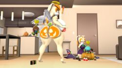 3d anthro ass big_ass big_breasts blueapple bodypaint breasts candy cheese_the_chao chocola_the_chao cream_the_rabbit halloween holidays huge_breasts jack-o'-lantern pumpkin pumpkin_butt sonic_(series) tagme vanilla_the_rabbit