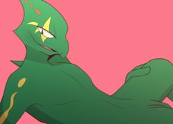 2017 anatomically_correct anatomically_correct_genitalia animal_genitalia anthro arm_support black_eyes cel_shading chameleon flap-necked_chameleon genital_slit genitals green_body green_scales grin hand_on_leg leaning_on_elbow leon_powalski lizard looking_at_viewer male male_only narrowed_eyes navel nintendo open_mouth reptile scales scalie schlurpin seductive shaded slit smile solo star_fox teeth tongue toony video_games