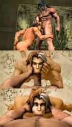 2boys 3d :>= abs anal anal_fingering big_ass big_penis black_hair blowjob blowjob_face blue_hair brown_eyes brown_hair choking colored_hair comic corvus_(paladins) crossed_eyes deepthroat erect_nipples erection face_fucking facefuck finger_fuck forced gay highlights kiss_axe large_penis oral oral_sex paladins pecs purple_eyes rolling_eyes sucking veiny_muscles veiny_penis white_hair yaoi zhin_(paladins)