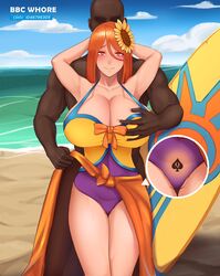 1boy 1girls breast_grab cheating cuckold dark-skinned_male dark_skin female interracial large_breasts league_of_legends leona_(league_of_legends) male netorare ntr queen_of_spades tm_yuebing