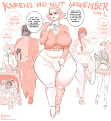 2020 2020s 2girls 3futas age_difference annabelle_(fellatrix) annabelle_steele baby_carriage ball_bulge balls balls_under_clothes big_bulge breasts bulge cameltail carriage chastity chastity_cage chubby cleavage comic couple crotchless curvy daisy_(fellatrix) daisy_steele dark-skinned_futanari dated dialogue english_text erection fellatrix female female_with_female femdom femsub flaccid full-package_futanari futa_sans_pussy futa_with_female futa_with_futa futadom futanari futasub huge_balls huge_breasts huge_bulge huge_penis hyper hyper_balls karen_(fellatrix) larger_futanari married_couple mature mature_futa milf monochrome mother_and_child mrs._morgan_(fellatrix) nervous no_nut_november overweight overweight_futanari parent_and_child penis penis_bulge penis_out penis_under_clothes pent_up public red_hair simple_background skirt speech_bubble stroller tagme tan-skinned_futanari tan_skin text text_box text_bubble thick_thighs thought_bubble valentina_(fellatrix) wide_hips wife wife_and_wife