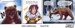 1girls artca9 background bear canine comic feral human larger_feral outdoors river size_difference snow tagme ursine violet's_wildlife_diary_(artca9) violet_(artca9) vore