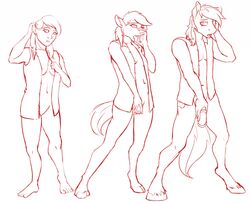 2017 anthro breast_shrinking breasts equid female ftm_transformation gender_transformation genital_growth genitals growth hair hand_on_penis hasbro hooves human human_to_anthro looking_aside male mammal my_little_pony penis penis_growth sequence simple_background species_transformation standing surprise tf-sential tongue tongue_out transformation white_background