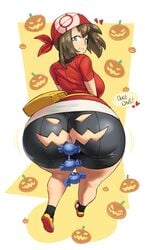 1girls absurdres anal_beads anus ass big_ass big_breasts big_butt borvar breasts clothed clothed_female female female_only female_protagonist from_behind highres huge_ass looking_at_viewer looking_back may_(pokemon) nintendo pokemon pokemon_rse pumpkin_butt pussy ripped_clothing sex_toy solo solo_female thick_thighs wide_hips