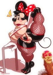 ! accessory angelauxes anthro balls big_breasts black_body black_hair blush breasts censored clothing disney excessive_smegma eyelashes female fishnet fishnet_legwear flexible furry genitals gloves hair hair_accessory hair_ribbon handwear humanoid_genitalia humanoid_penis leaning legwear male mammal minnie_mouse mouse murid murine nipples on_one_leg one_leg_up penis presenting presenting_pussy pubes pussy raised_leg ribbons rodent shortstack simple_background smegma solo solo_focus splits spread_legs spreading standing testicles thick_thighs thong translucent translucent_clothing underwear vertical_splits white_background