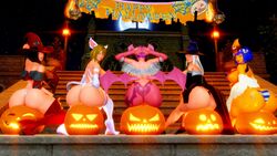 3d 5girls big_ass elbow_gloves faubek gloves halloween huge_ass large_ass pumpkin thick thick_ass thick_thighs voluptuous