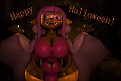 1futa 3d 3d_(artwork) dark-skinned_futanari daybreaksfm futanari halloween inkling inkling_futa inkling_girl nintendo oc rabenda_(oc) rabenda_(solgain) solo_futa splatoon tagme