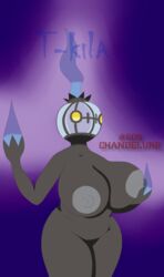 absurd_res breasts chandelure female fire genitals ghost hi_res humanoid interspecies mature_female nintendo nipples pokémorph poképhilia pokemon pokemon_(species) pussy solo spirit t-kila video_games