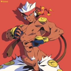 1:1 1boy anthro bara dizdoodz genitals gijinka_(artist) humanized infernape male male_only nintendo penis pokémon_(species) pokemon pokemon_(species) solo video_games