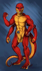 absurd_res anthro balls crius digitigrade erection genitals grin hi_res humanoid_genitalia humanoid_penis male male_only multi_arm multi_limb multi_pec muscular muscular_anthro muscular_male penis quirachen reptile scalie serpentine smile snake solo